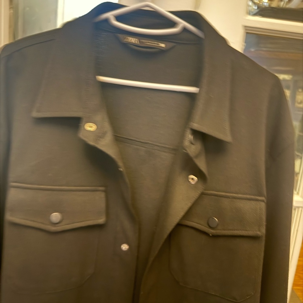 Zara Black Lightweight Shirt Jacket